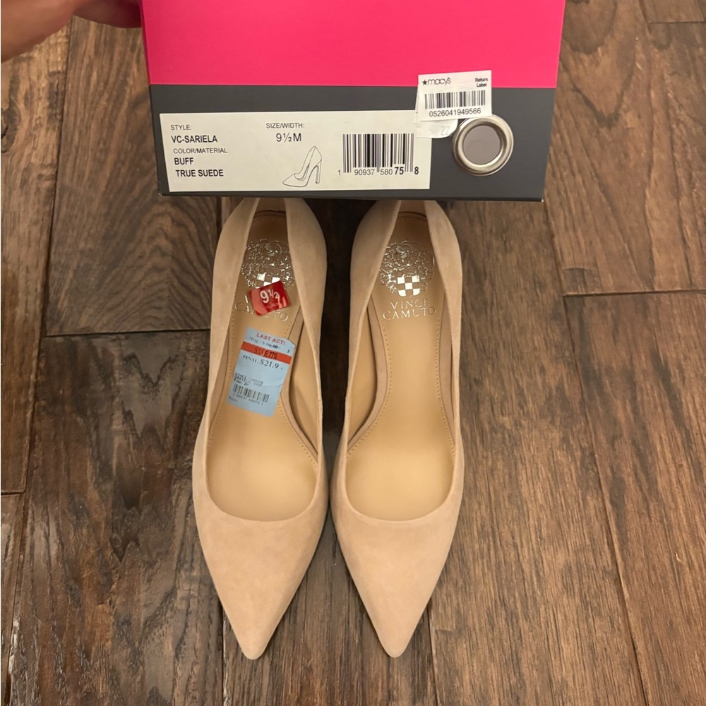Vince Camuto Women's Nude Suede Heels